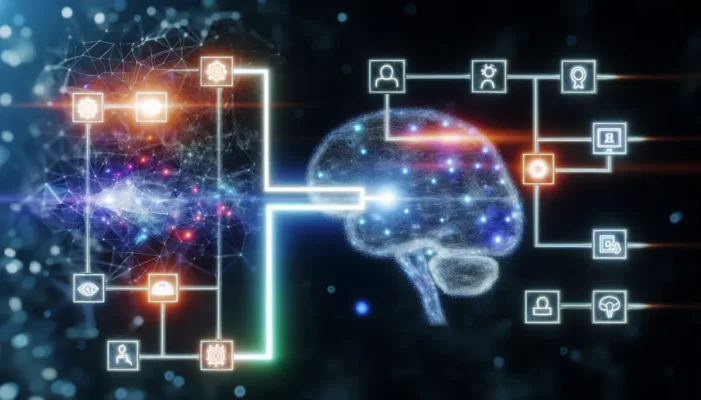 Digital brain representing AI integration into diverse startup activities.