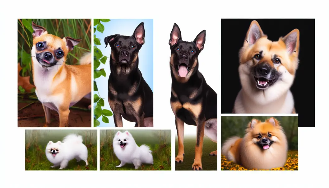 Collage of various American dog breeds, highlighting their unique charms and styles.