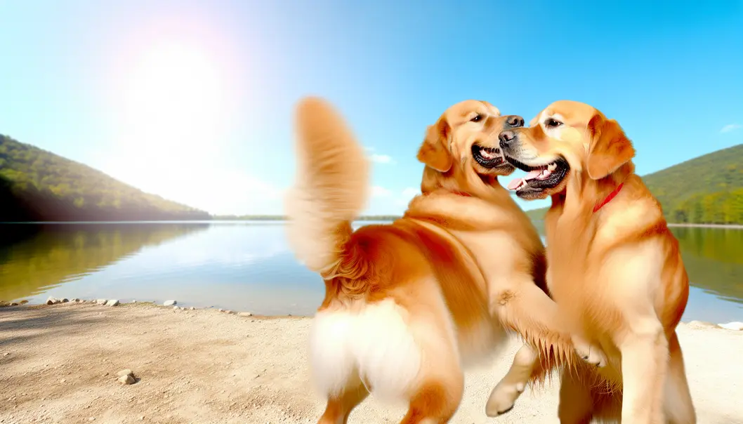 A Beagle mid-antic, showcasing its playful and mischievous side.