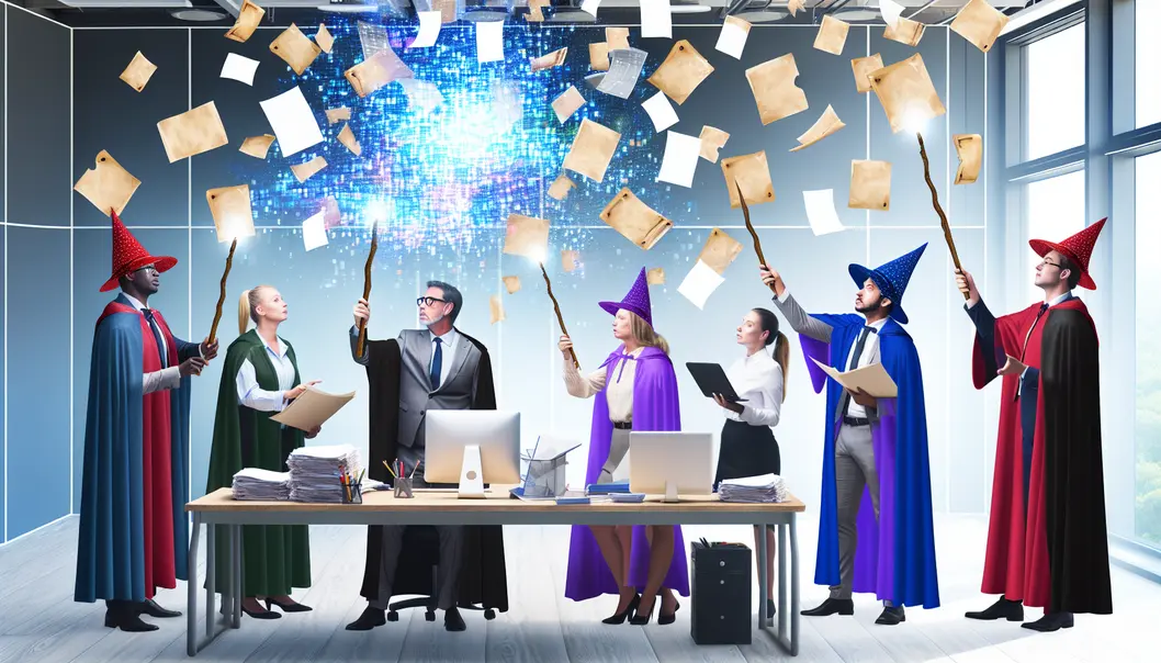 CEOs mastering the mystical art of AI-based paper-to-digital transformation.
