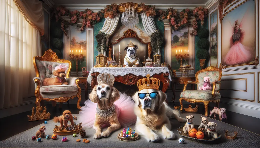 Mixed-breed dogs showcasing their delightful variety and charm in a playful setting.