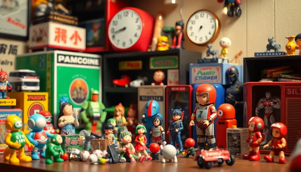 A vintage collection of iconic hand-painted anime figurines.