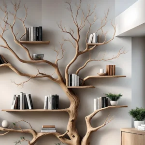 Tree Bookshelf – Natural Wooden Bookcase, Unique Gift for Kids & Home